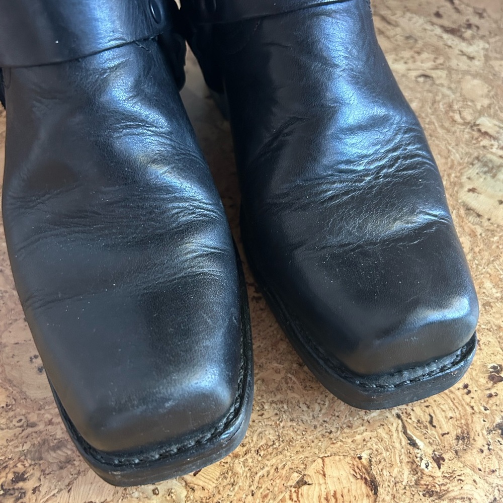 Frye Black Leather Moto 8R Harness Boots 7.5 - Picture 7 of 8